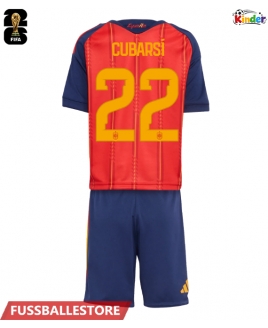Günstige Spanien Pau Cubarsi #22 Heimtrikotsatz Kinder WM 2026 Kurzarm (+ Kurze Hosen)
